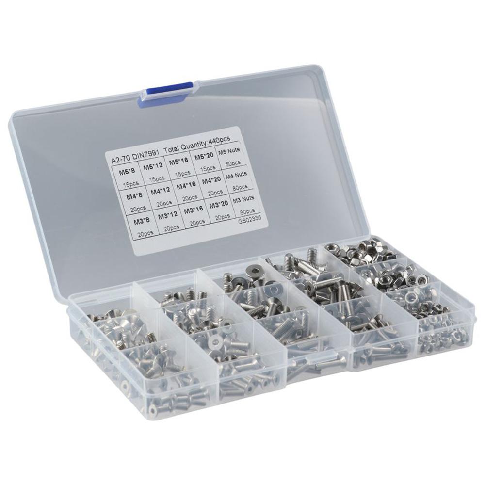 

440шт Винты с потайной головкой и плоской головкой Энергетика, электроника, бытовая техника, машины