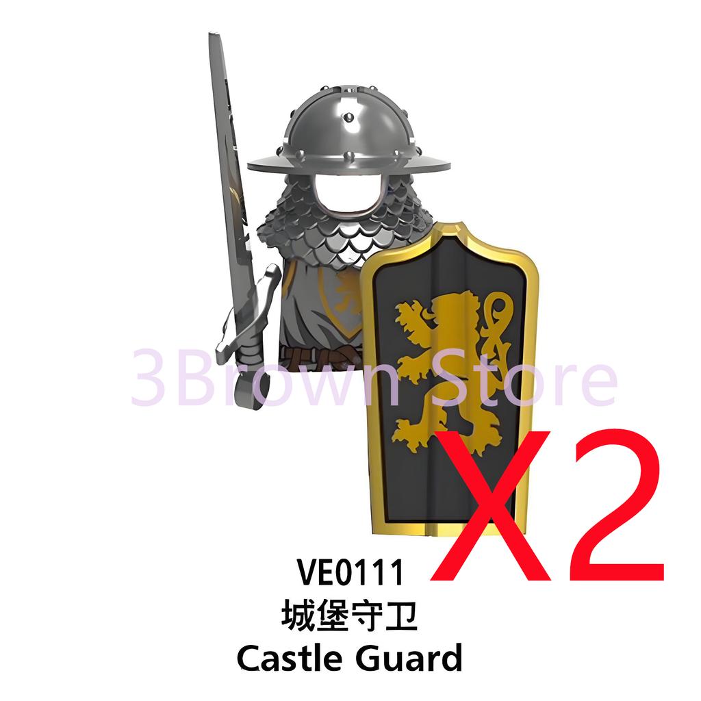 MOC Medieval Building Blocks Castle Knights Army Soldiers Warrior Accessories Warhorse Helmets Shields Armor Toy Gifts S036 DIY