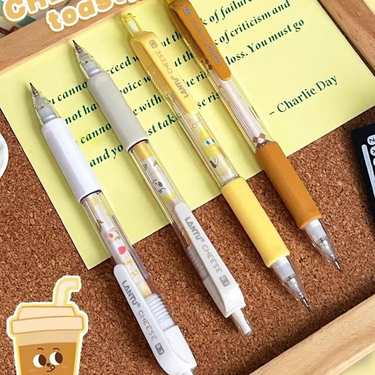 Roztomilá tužka s mechanickým posuvem Cute Cheese 0,5/0,7 mm – Odolná, není třeba ořezávat, tuha odolná proti zlomení