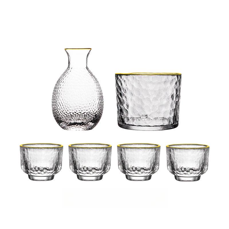 Japanese Glass Bar Sets Sake Pot Sake Set Wine Dispenser Chinese Baijiu Soju Shot Whisky Glass Flask Barware Gift Wine Decanter
