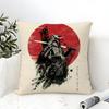 Classic And Handsome Shogun Samurai Pattern Pillow Case Linen Pillow Case Sofa Home Decor Cushion Cover Cushion Cove