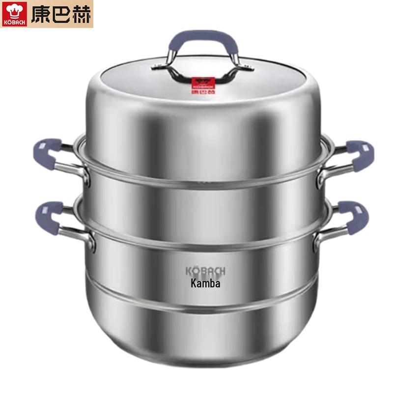 KOBACH 304 Edelstahl 3-Lagen Dampfgarer & Kochtopf, 30cm