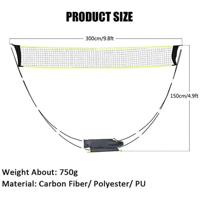 New Portable Folding Badminton Net Stand Easy Setup Adjustable Mobile Outdoor Sports Net for Garden/Backyard Fun
