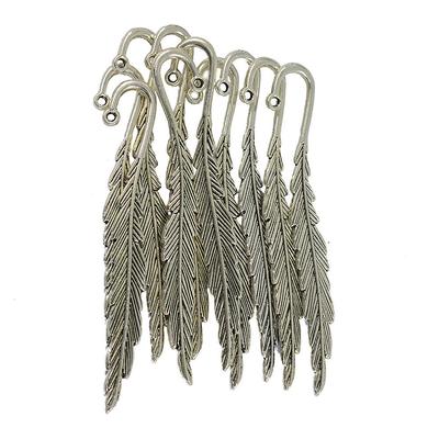 10pcs Tibetan Silver Feather Bookmarks For Beading Findings