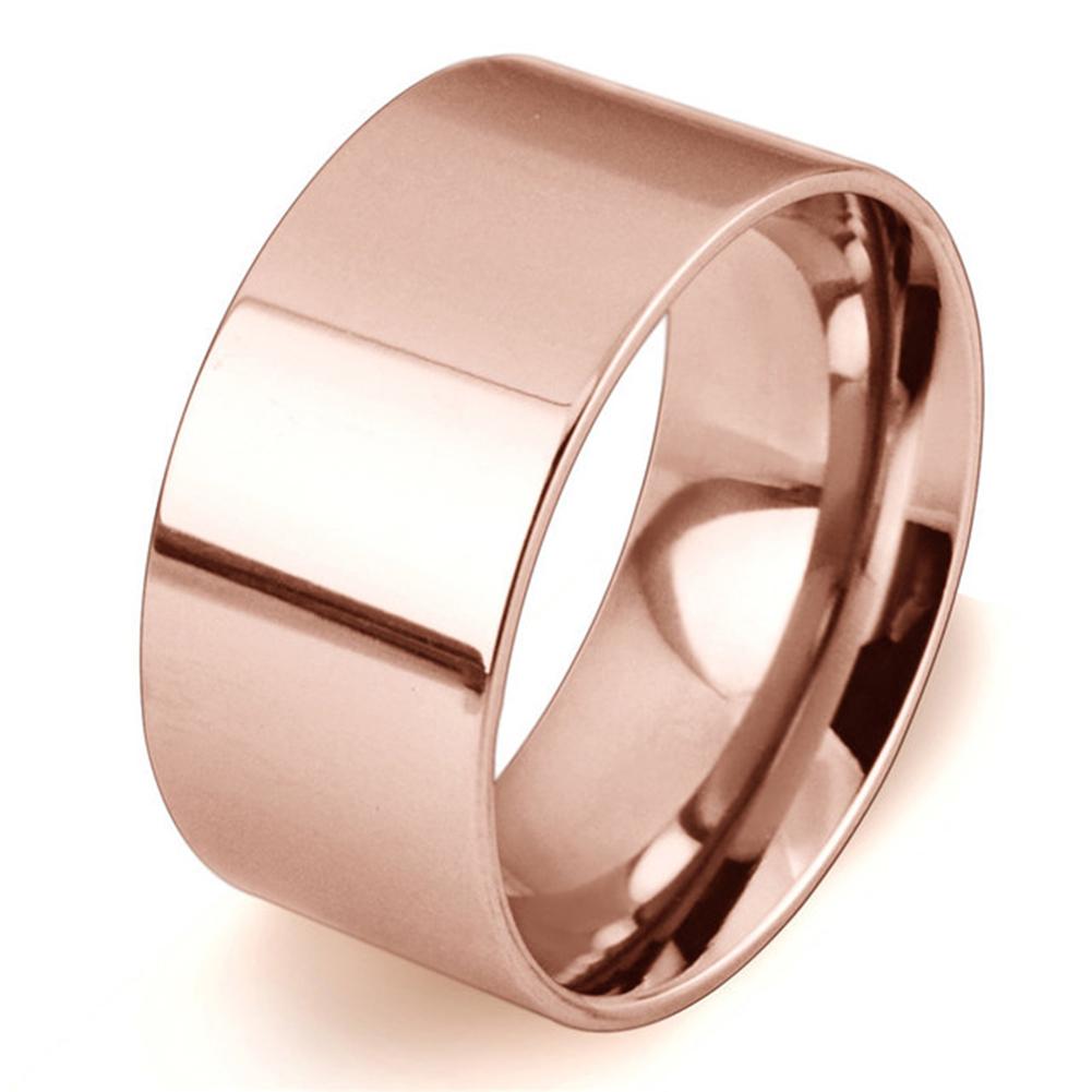 10mm Silver/Gold/Rose Gold Band Stainless Steel Women Men's Engagement Wedding Ring