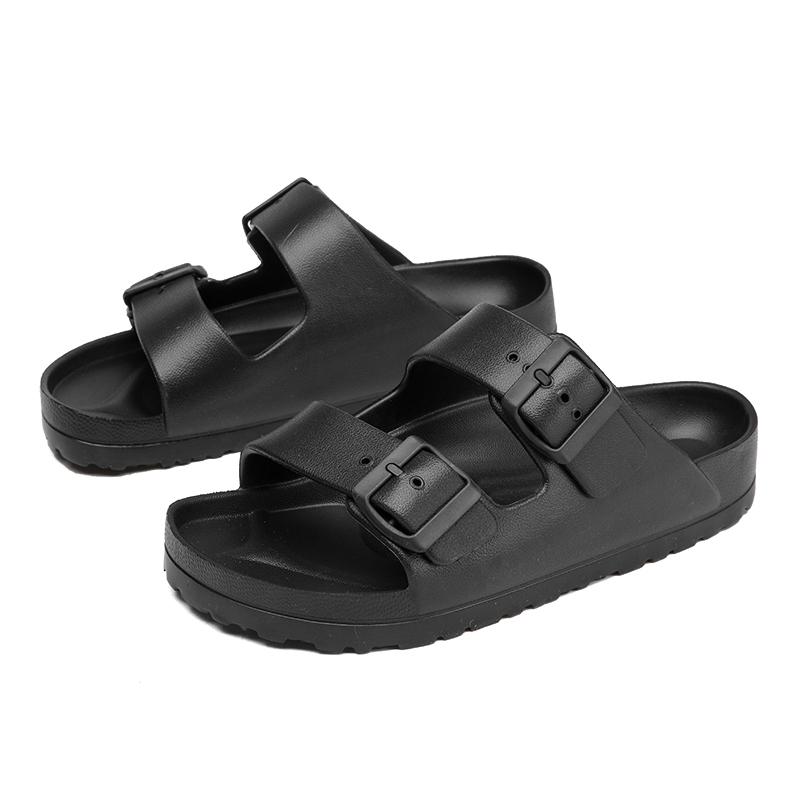 Fehér papucs női Könnyű gumi Birken szandál két állítható pánttal Kettős csattal Otthoni cipő Beltéri papucs