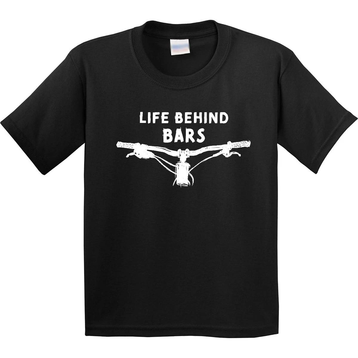 Inktastic Life Behind Bars Mountain Bike Youth kids boys T-Shirt Camping Hobbies Bicycle 100