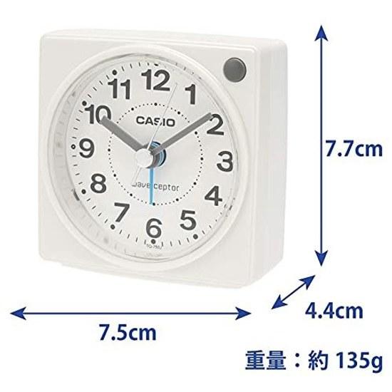 CASIO Alarm Clock Radio-Controlled Table White Analog Desktop Compact Light TQ-750J-7JF