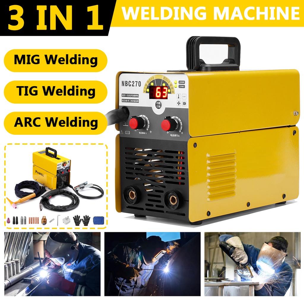 3 In 1  Mig Welding Machine Semi-Automatic Inverter Tig Argon Arc Gas-Less Mig Welder Synergy MIG ARC TIG Welder 31.5*15.5*23cm
