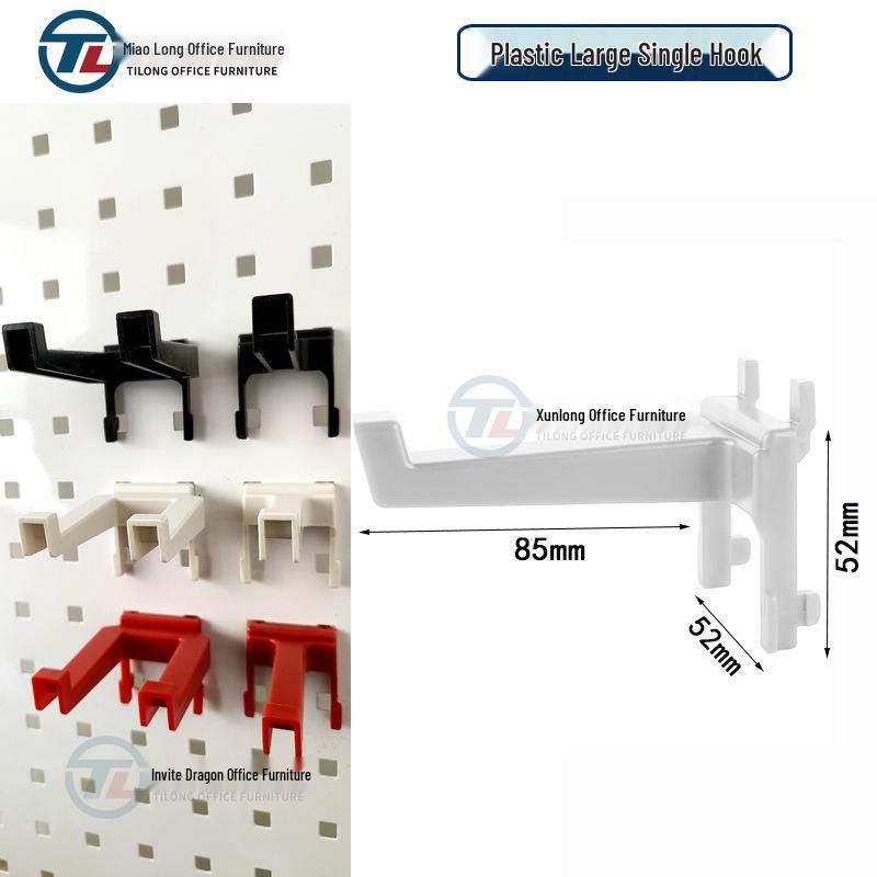 Plastic Pegboard Hooks with Square Hole - Wall-Mounted Tool Rack and Storage Shelf for Hardware Display