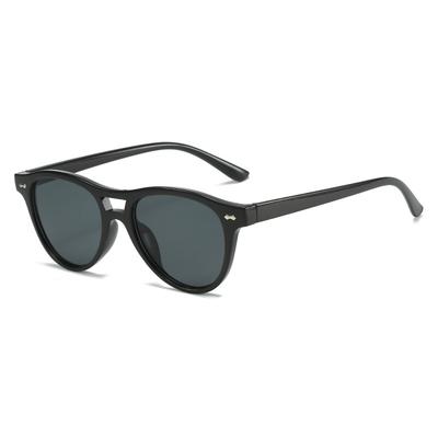 Double Beam Sunglasses, Simple Rivet Oval Glasses, Street Sunglasses