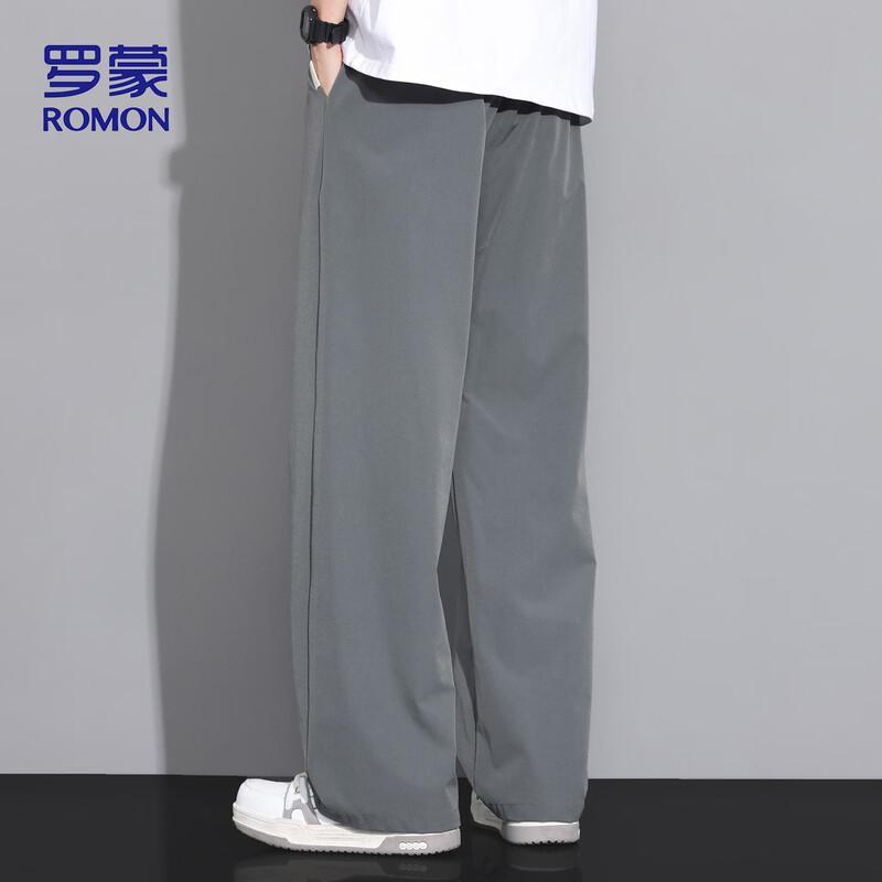 ROMON Men's Ice Silk Loose Straight Casual Pants 29092