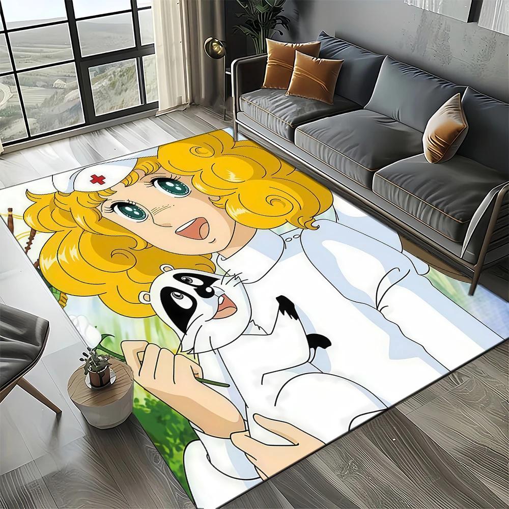 2025 Neuer Stil Süßigkeit Süße Mädchen Cartoon Anime Teppich für Wohnzimmer Schlafzimmer Dekoration, Rutschfeste Dekoration für Sofa Fußmatte Kinder