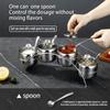 Stainless Steel Condiment Jar Set Light Luxury Spice Organizer  Countertop