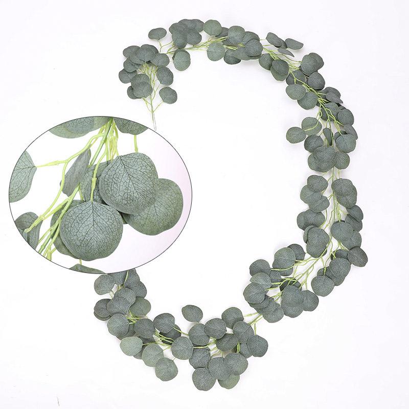 

Искусственная ротанговая гирлянда из эвкалипта, искусственные растения, зеленая гирлянда из листьев ивы, украшение для свадебной арки, сада, дома эвкалиптовый