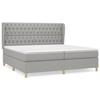 3128789 vidaXL Lit à sommier tapissier avec matelas Gris clair 200x200cm Tissu