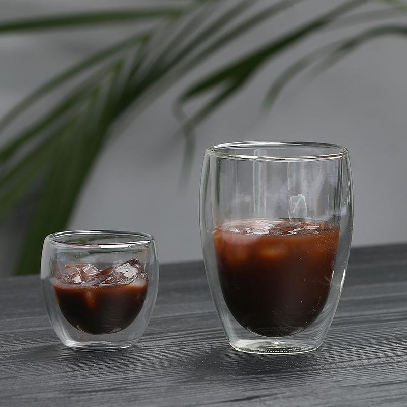 Double-Layer Transparent Heat-Insulating Glass Tea Cup Set