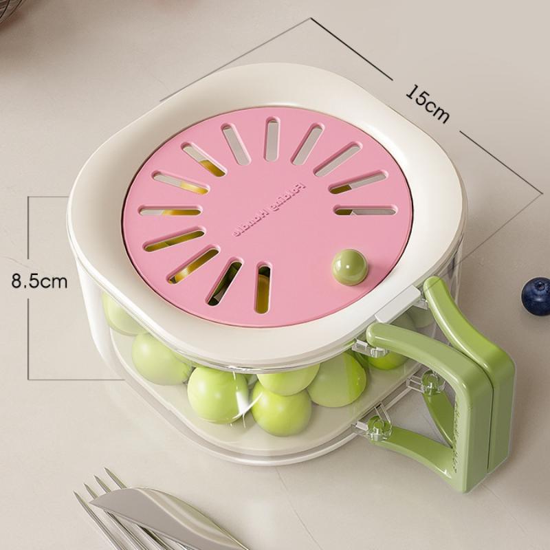 Large Drain Basket Cute Fruit Basket Telescopic Water Filter 2-In-1 Thickened Dehydration Washing Vegetable Basket With Lid