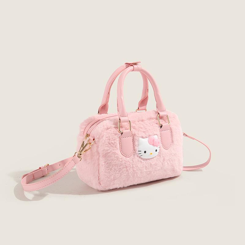 Autumn and Winter New Furry Cute Pink Series Kitty Cat Diagonal Cross Bag Niche Versatile Single Shoulder