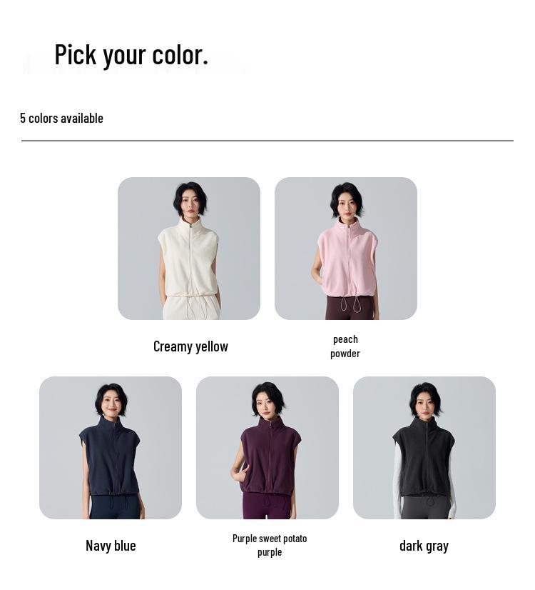 Women's Winter Slim Fit Zipper Vest - Warm, Sleeveless, Plus Velvet, Casual/Active Outerwear