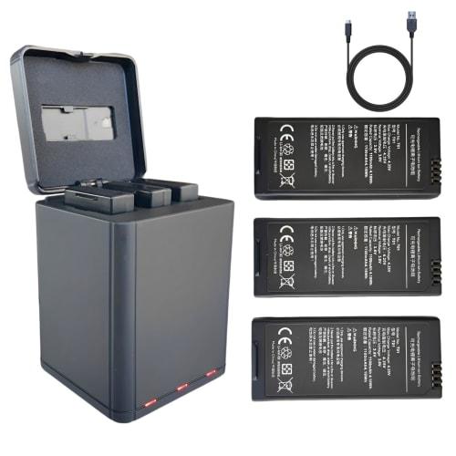 Three 1100mAh Batteries + 3-in-1 USB Speed ??Tello Battery Charger for DJI Tello RC Quadcopter.