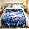 Teddy Bear Theme Custom Blanket Personalized Name & Text Customized Soft Warm Throw Blanket Home Decor