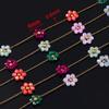 1Meter Stainless Steel Mix Color Plastic Flower Satellite Beaded Chains for Jewelry Making DIY Necklace Bracelet Accessories