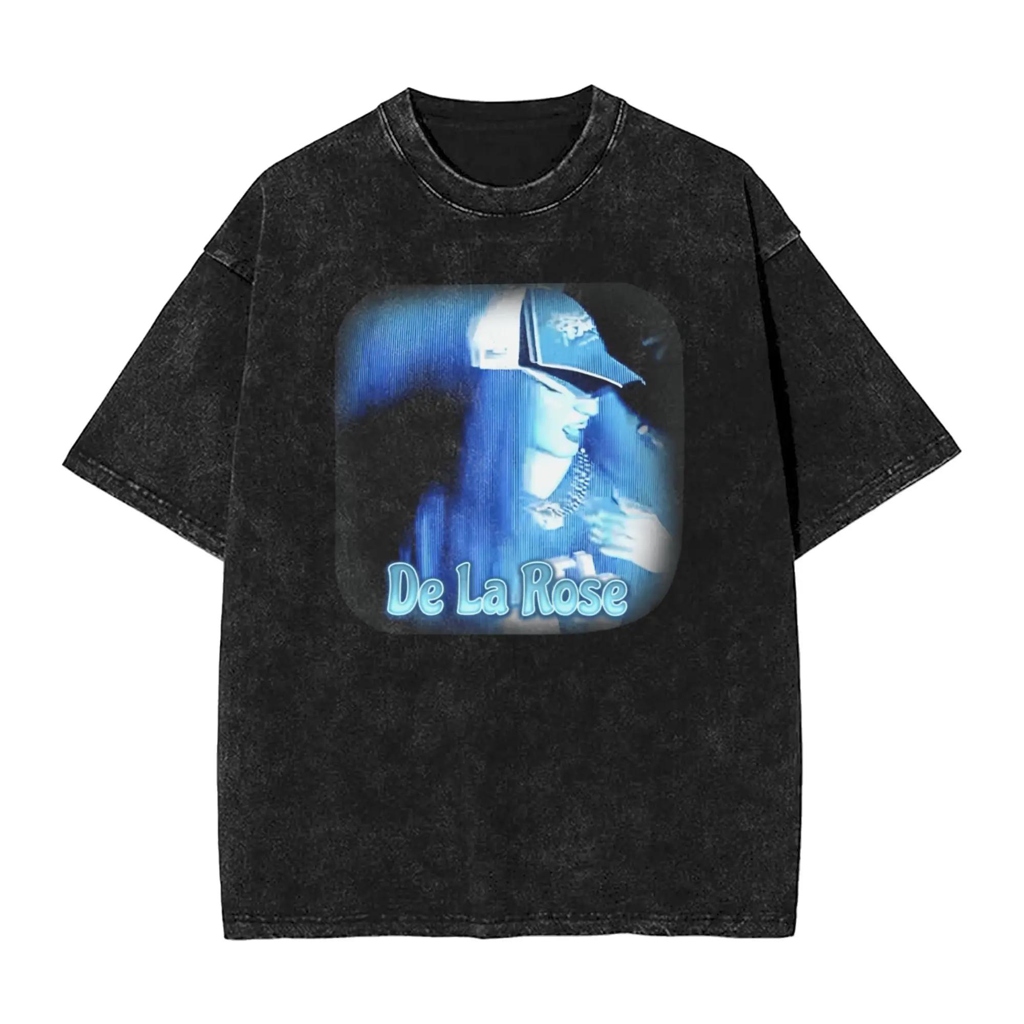 

Singer De La Rose Men T Shirt Washed Amazing Tees Short Sleeve Crewneck T-Shirt Cotton Graphic Clothes 3XL