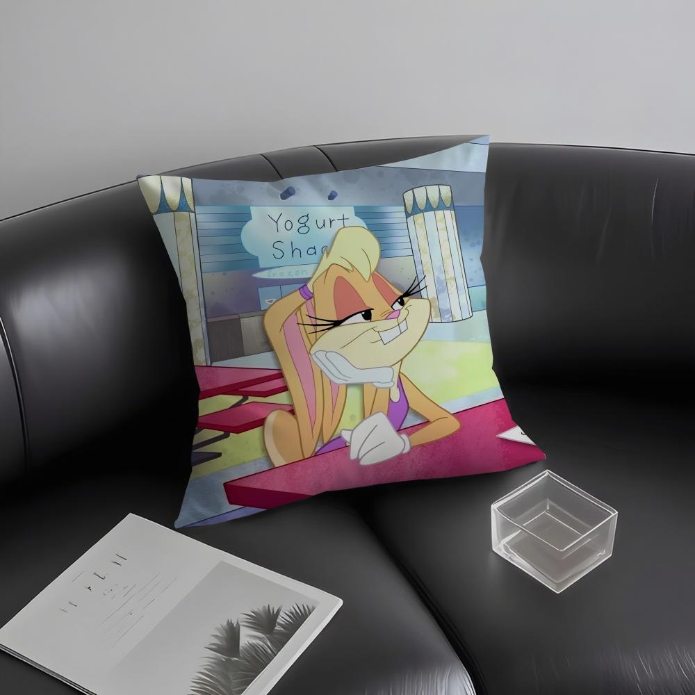 L-Lola Bunnyy Cartoon Cushion Cover Pillowcase Ultra Soft Skin Friendly Fabric Cloud Like Comfort & Concealed Zipper