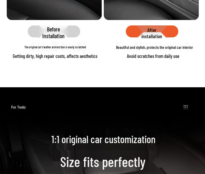 Tesla Model 3/Y Carbon Fiber Rear Vent Armrest Cover