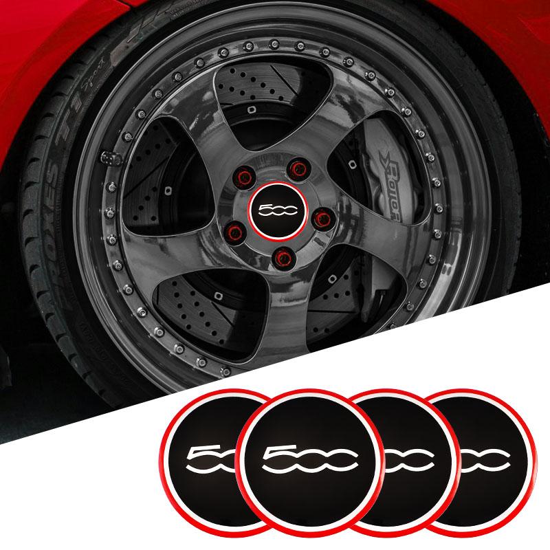 4Pcs 56mm Aluminum Alloy Car Wheel Center Sticker For Fiat Abarth 500e Panda Tipo FR Argo Freemont Viaggio Bravo Punto Doblo