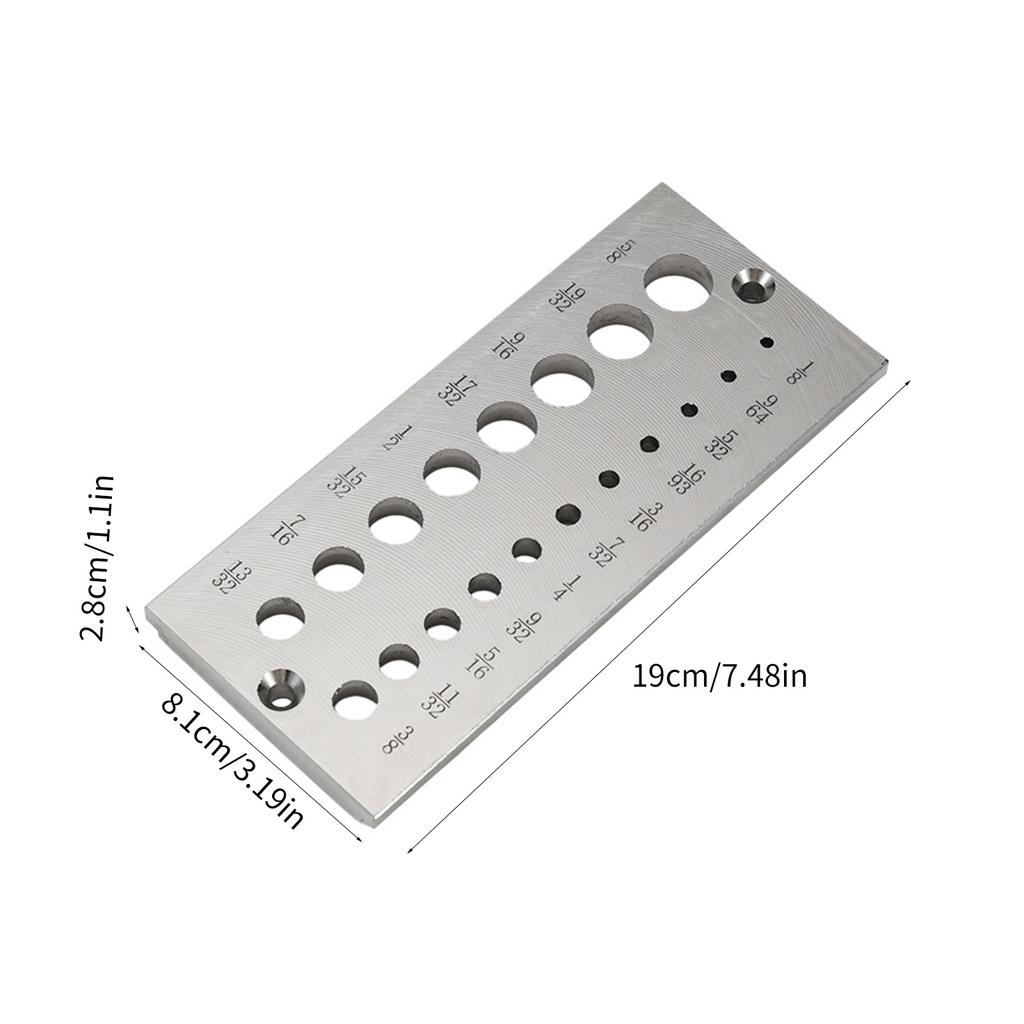 Steel Dowel Plate 19 Holes Dowel Maker Steel Plate with Holes from 1/8 Inch To 5/8 Inch for Woodworking Hardwoods