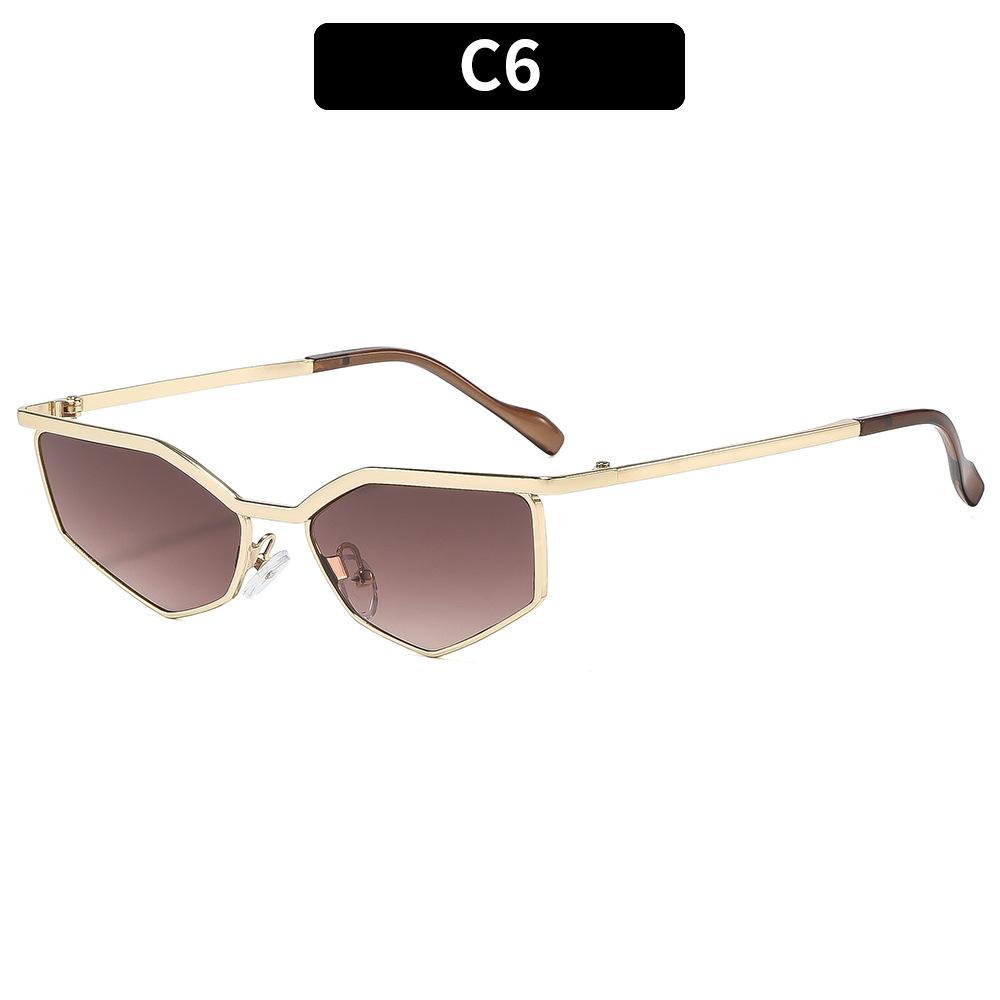 European and American metal retro irregular cat eye trend sunglasses Internet celebrities street shooting fashion personalized sunglasses new glasses