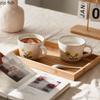 Retro Ceramic Mug Hand Painted Flower Pattern Coffee Mug Household Water Cup Tea Cup Office Milk Tea Cups Beverage Cups