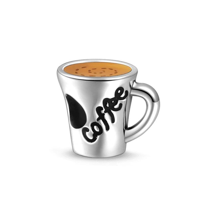 925 Sterling Silver Green Clover Frog Coffee Sock Fit Original Diy Bead Charm Bracelet Necklace Trinket Women Jewelry Marking