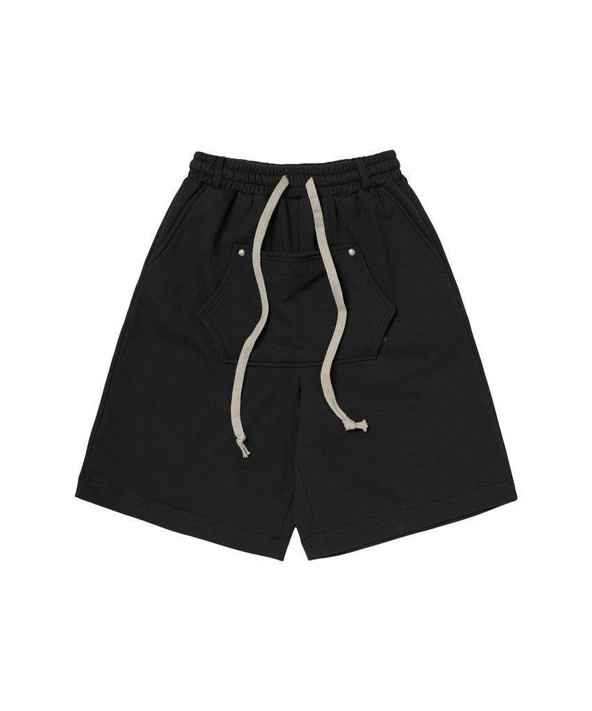 Garter Gallery Hidden Pocket Bermuda Sweat Shorts_Black