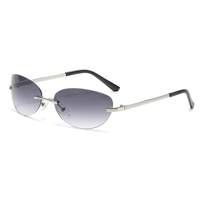 Xiaomi Women Rimless Oval Sunglasses UV400 Protection Metal Temple Gradient Lens Fashion Shades for Travel Beach Daily Outdoor