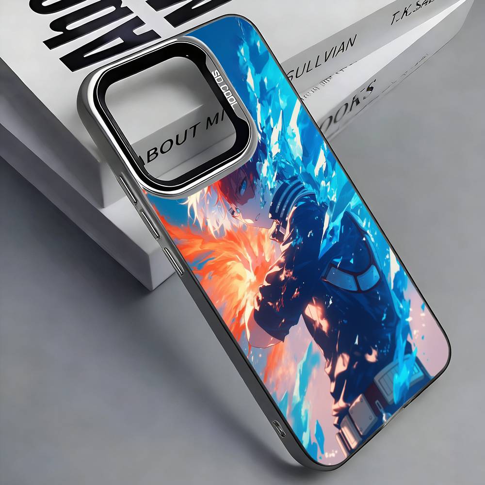 S-Shoto T-Todoroki M-MHA Colorful Silver Back Phone Case For IPhone 17 16 15 14 13 12 11 Plus Pro Max Plus