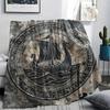 Viking Raven and Warship,pattern Flannel Blanket, High Quality Comfortable for All Seasons, Home Decor, Warmth and Comfort, Perfect for Gifts.