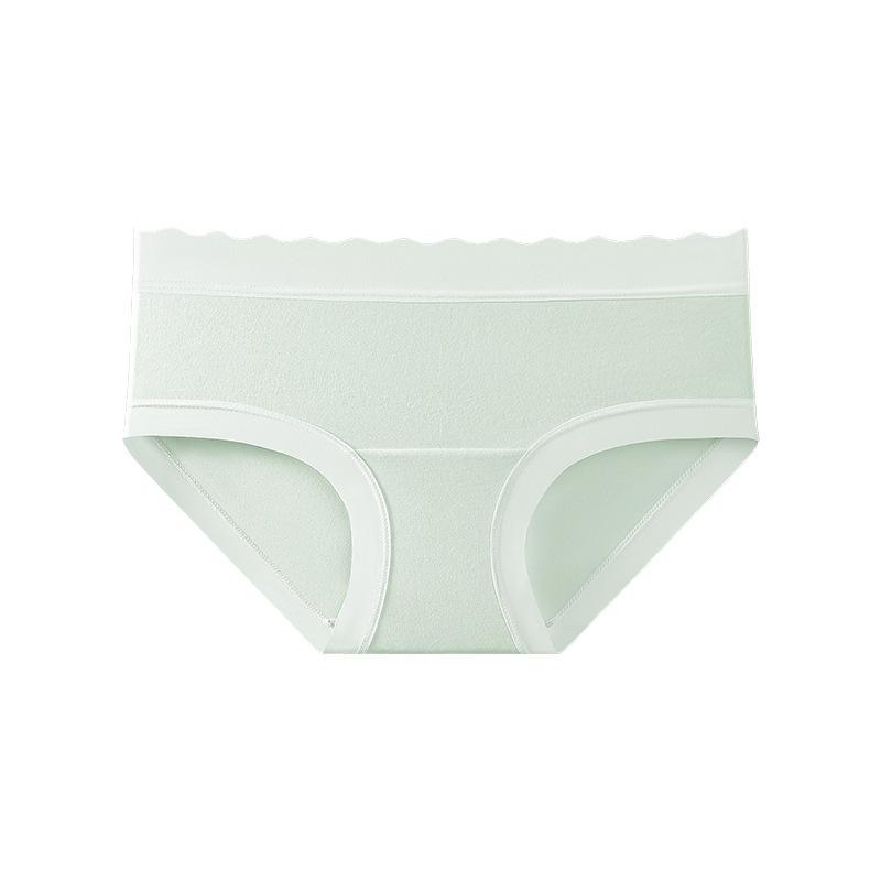 Female Summer Pure Color Skin Breathable 10A Antibacterial Cotton Crotch Elastic Hip Waist Triangle Briefs