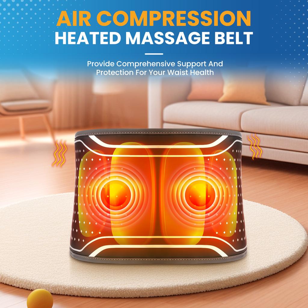 Electric Back Massage Hot Compress Waist Massager with Controller Heating Vibration Airbag Lumbar Support Relaxing Waist