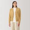 MUJI Washable Wool Size BA1P5A4A Women's Mid-Gauge V-Neck Cardigan, Yellow, XS,