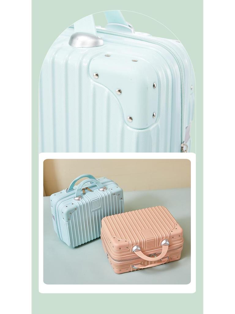 Retro Suitcase Set: 14" Women's Cosmetic Bag & 16" Men's Carry-On Luggage Gift Box.