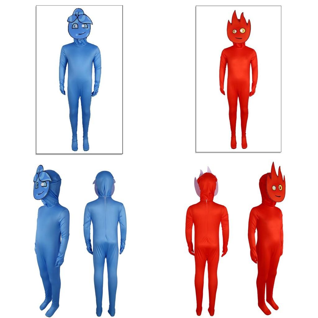 And Watergirl Fireboy Cosplays Costumes Full Body Game Performance Jumpsuit