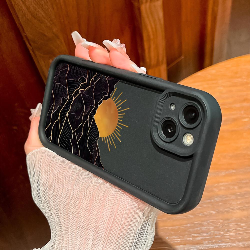 Soft Silicone Square Ladder Printing Pattern Phone Casing Full Cover Camera Shockproof Protection Rubber Case for Samsung