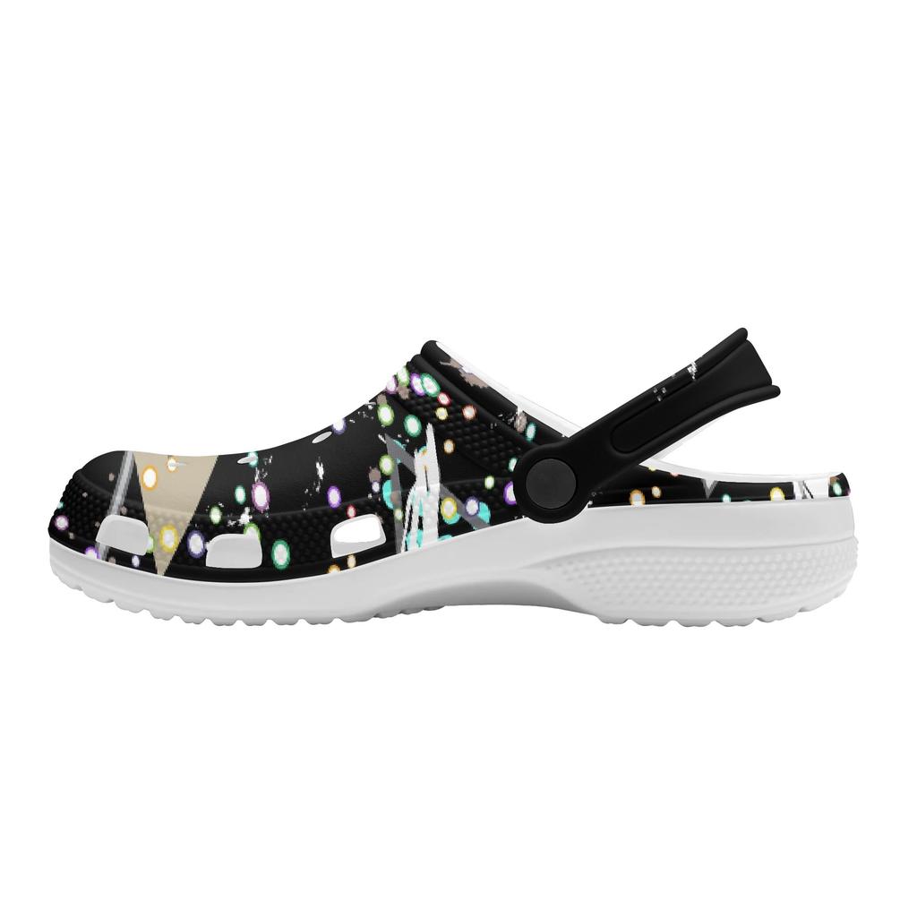 Women Men Color Print EVA Clogs Breathable Lightweight Slip On Garden Shoes for Beach Pool Bathroom Home Sandals Travel Wear