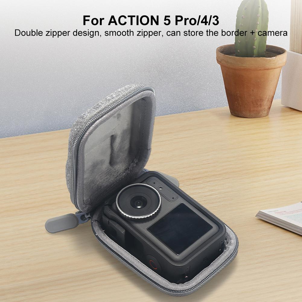 Portable Storage Bag for DJI OSMO Action 5 Pro/4/3 Double Zipper Travel Case Protective Box Mini Carry Case Accessory
