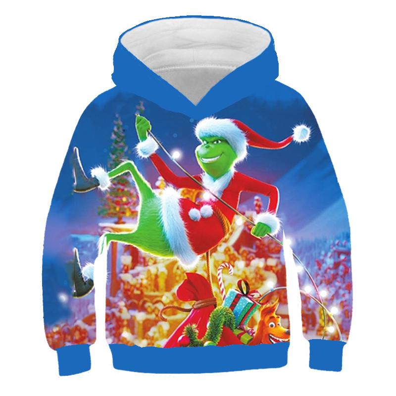 2025 Dětské Veselé Vánoce Mikiny Módní Chlapci Dívky Dlouhý Rukáv 3D Mikina Chlapecké Ležérní Dětské Oblečení 3-14 Let Street Wear