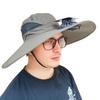 Fan Hat Wide-Brimmed Outdoor Hat with Dual-Power Fan Design Solar USB Charging Hiking Cycling Fishing Sun Hat