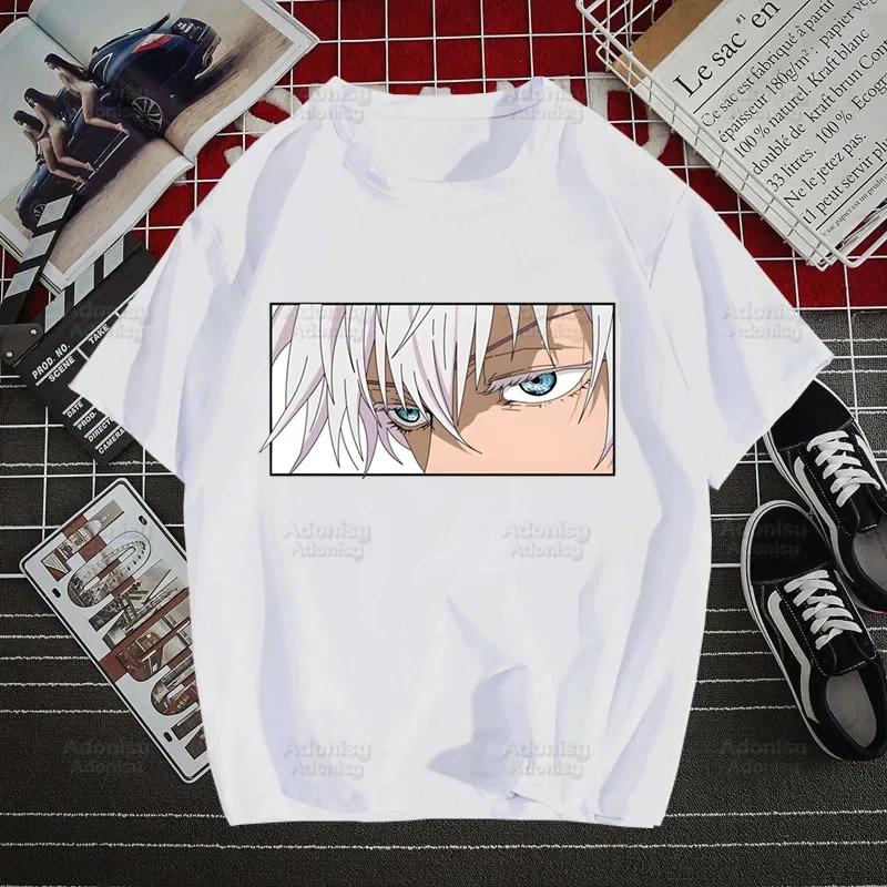 Gojo Satoru Jujutsu Kaisen Otaku Harajuku Man T Shirts Tees Shirt Tops Design Short-Sleeved Aesthetic Anime T Shirt